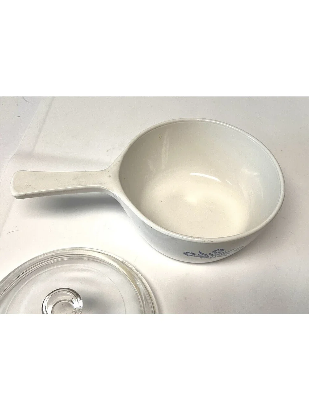 Vtg Corning Ware Blue Cornflower Skillet P-83-B and Pot P-82-B w/ Lids Exc Cond